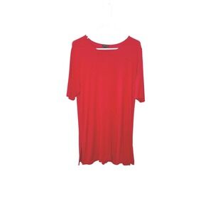 J. Jill Wearever 3/4 Sleeve Pullover Shift Dress Red Women's Large Casual Preppy
